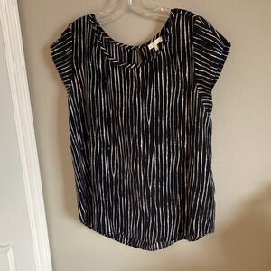Joie Black and White Patterned Blouse